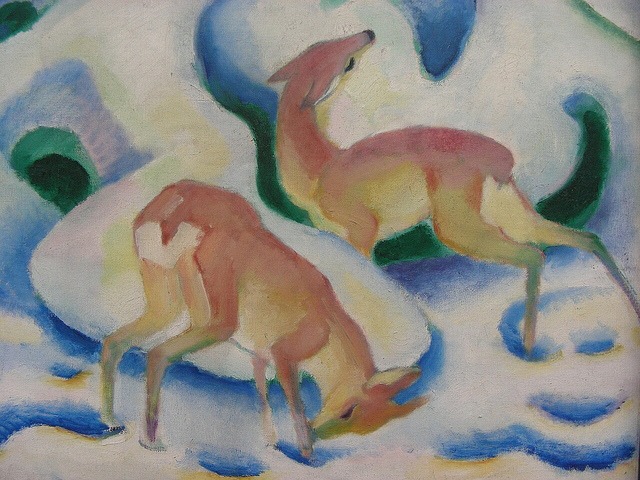 Franz Marc, Rehe im Schnee II, 1911, one of Marc's paintings discussed in my thesis.