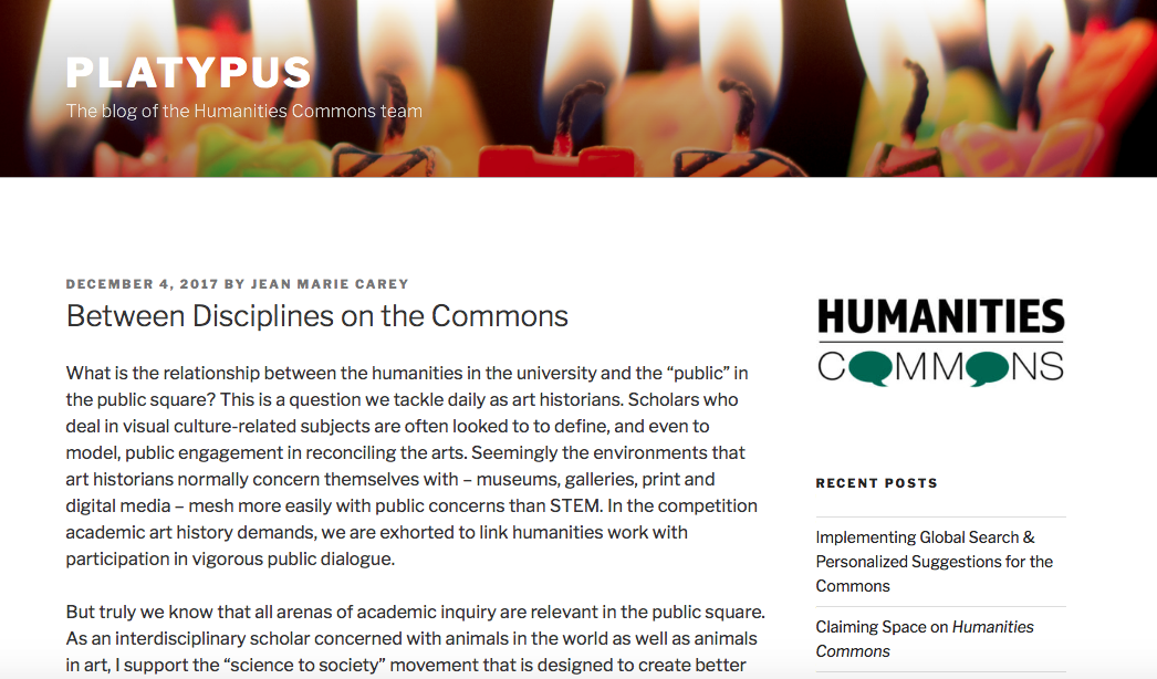 Between Disciplines on Humanities Commons